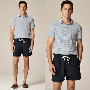 NEW J CREW Tall sueded cotton polo shirt in stripe